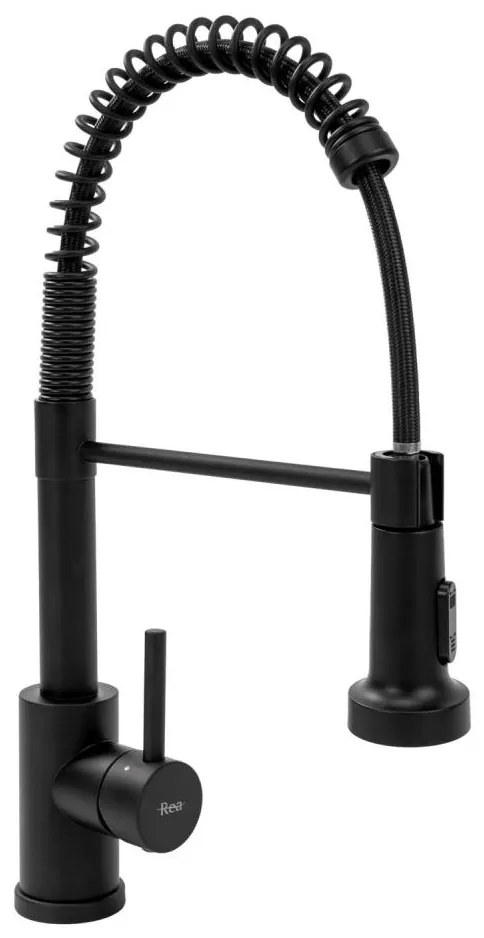 REA-B4820 - Bateria zlewozmywakowa z wyciąganą wylewką COLIN 42,5 cm czarna