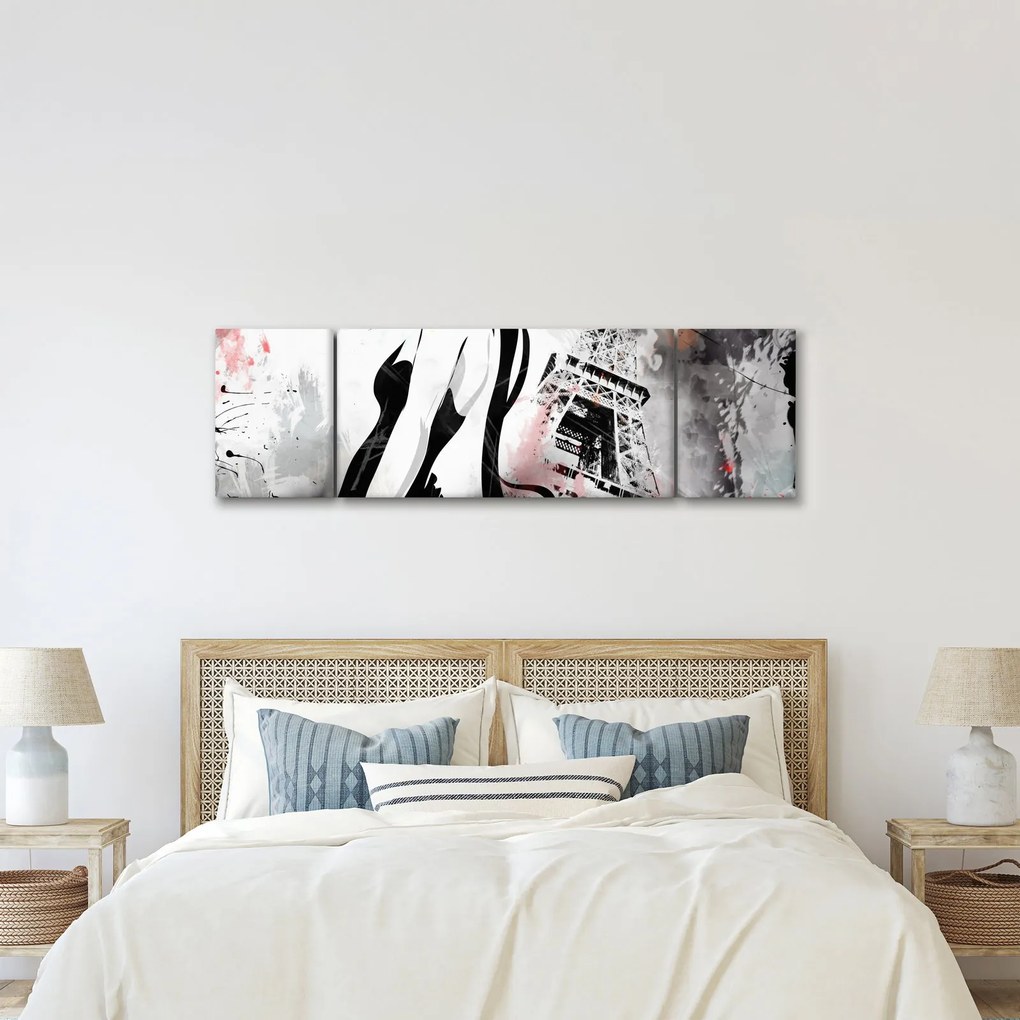 Obraz - Dama i Wieża Eiffla (170x50 cm)