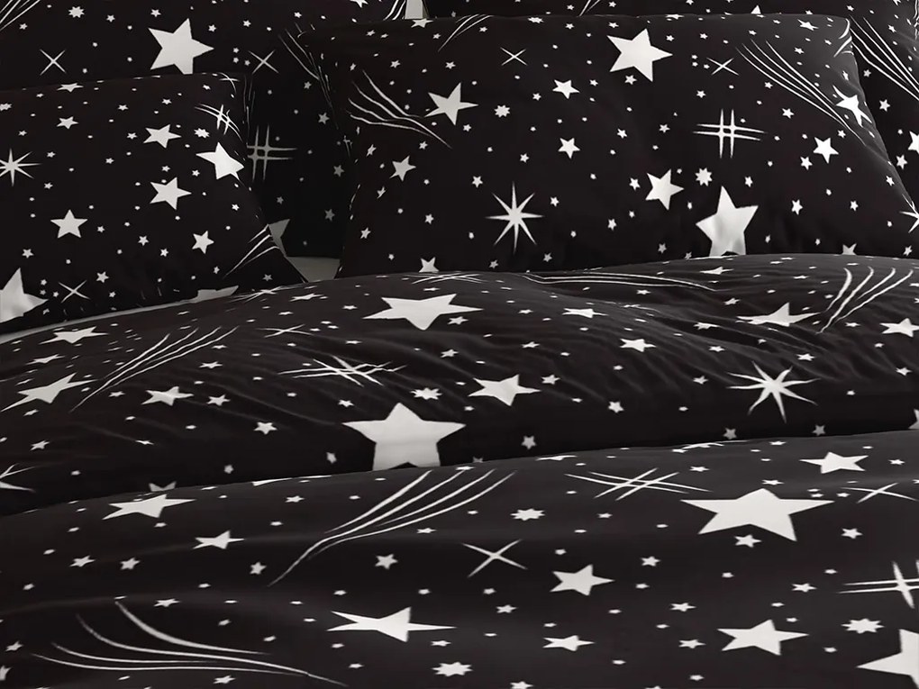 PrzytulneMieszkanie.pl PrzytulneMieszkanie.pl Pościel z mikrofibry NIGHT SKY czarna Rozmiar pościeli: 70 x 90 cm | 140 x 200 cm