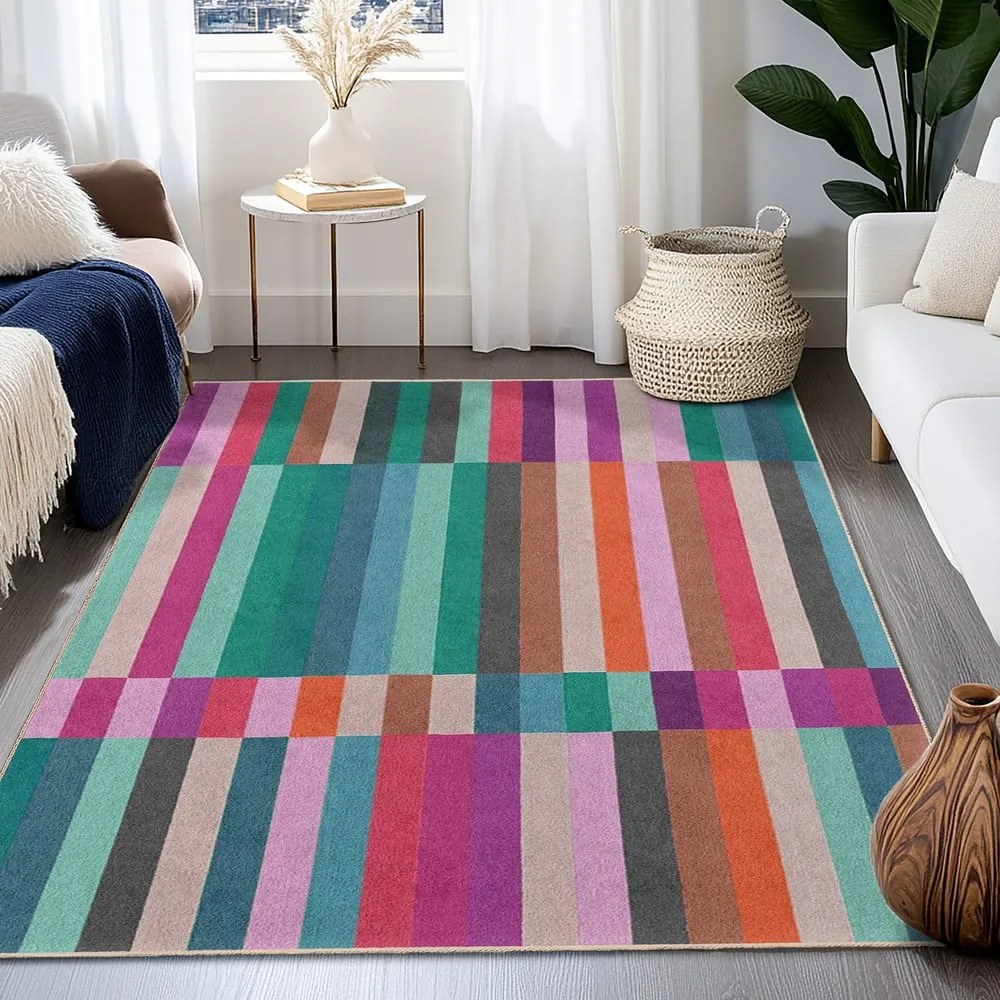 Turkusowy dywan odpowiedni do prania 80x150 cm Acid Rain – Mila Home