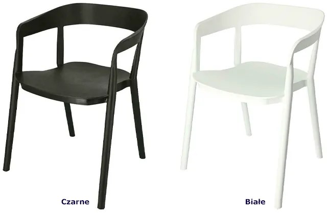 Czarne minimalistyczne krzesło z podłokietnikami - Uvos