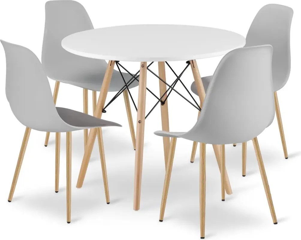 Zestaw stół z szarymi krzesłami Z4-S63