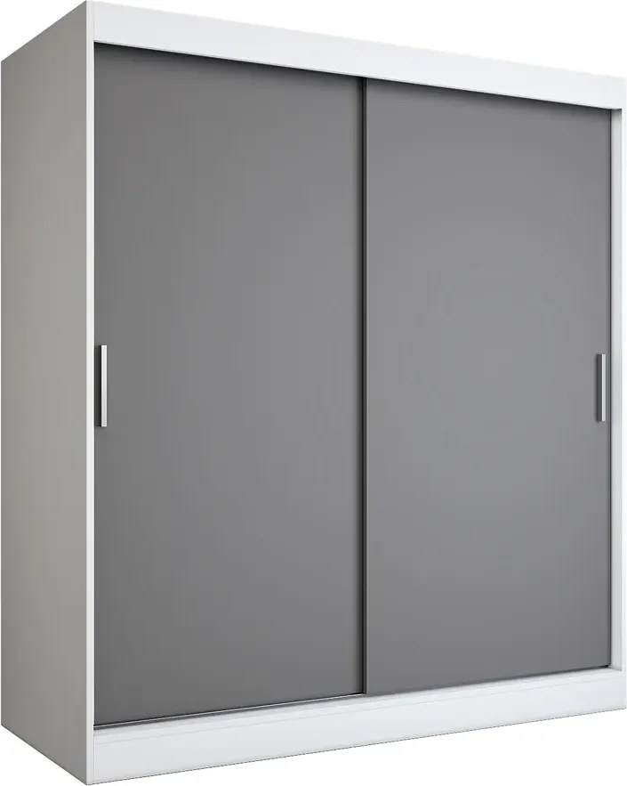 Szafa przesuwna 180 cm biel + antracyt E1-L44