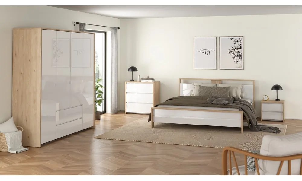 Biało-naturalna komoda w dekorze dębu 80x84x48 cm Next – Tvilum