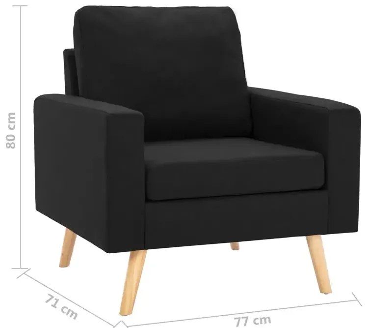 Czarny skandynawski fotel tapicerowany R3-G97