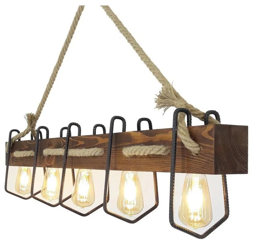 Lampa wisząca z drewna sosnowego Jason