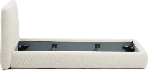 Beżowe tapicerowane łóżko jednoosobowe bez stelaża 90x200 cm Martina – Kave Home