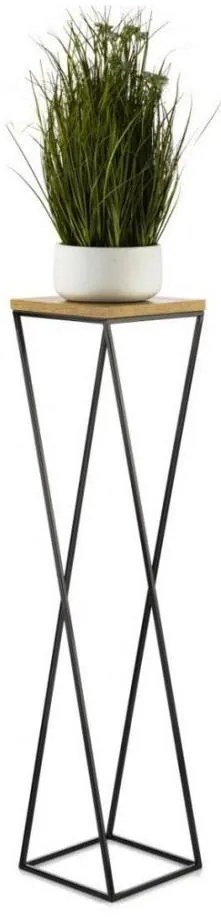 Stojak na kwiaty LOFT 100x24 cm czarny/brązowy