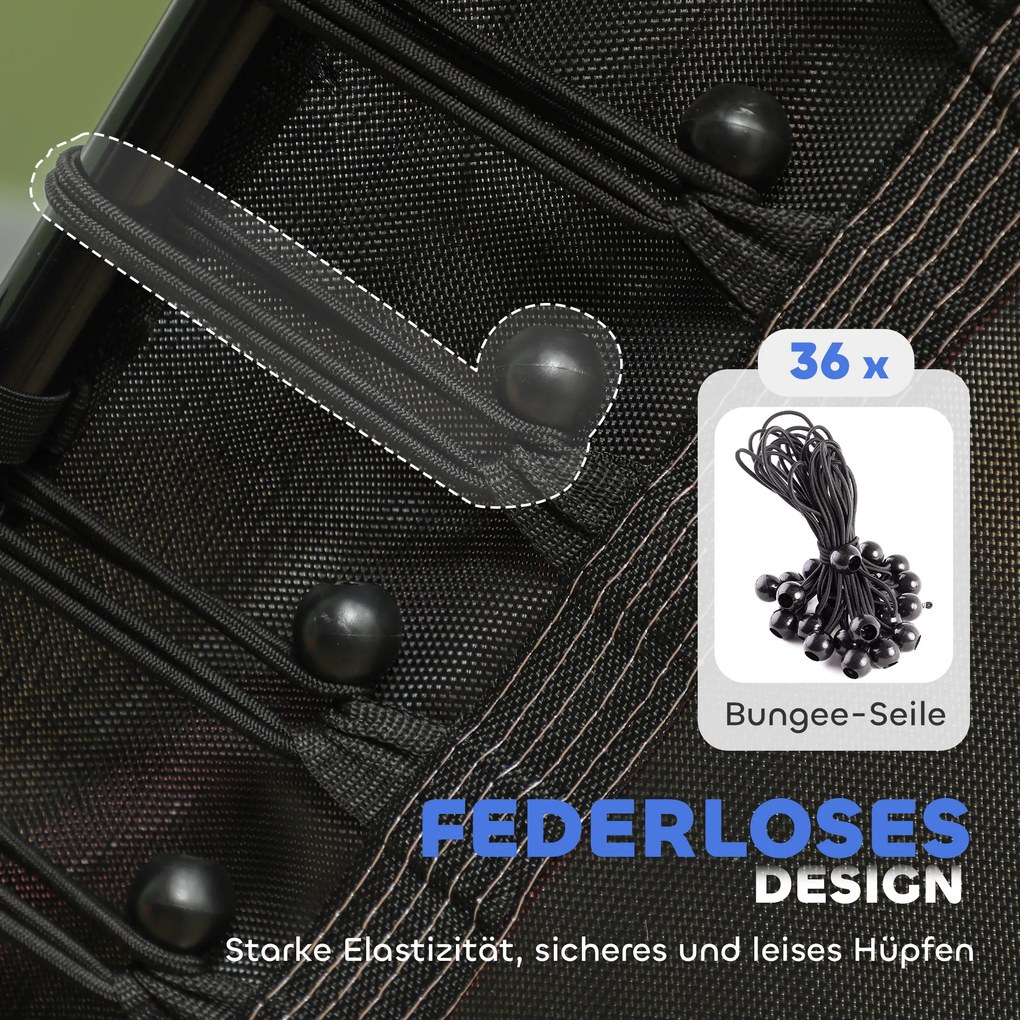 HOMCOM Trampolina dla dzieci, Ø163,5 cm, z siatką bezpieczeństwa, wyściełana, stal, do 50 kg, Czarno-Czerwona