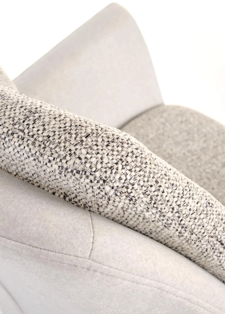 Krzesło do jadalni obrotowe z podłokietnikami popiel tkanina K591