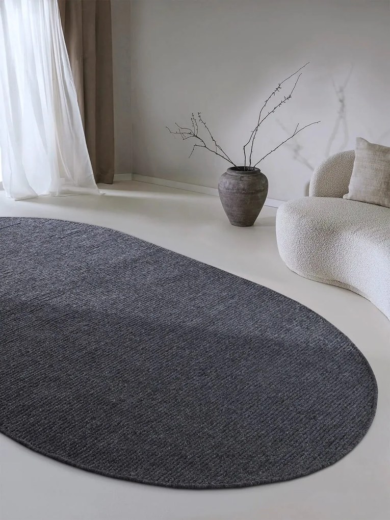 Dywan wełniany Villeroy & Boch antracyt owal 160 cm x 230 cm
