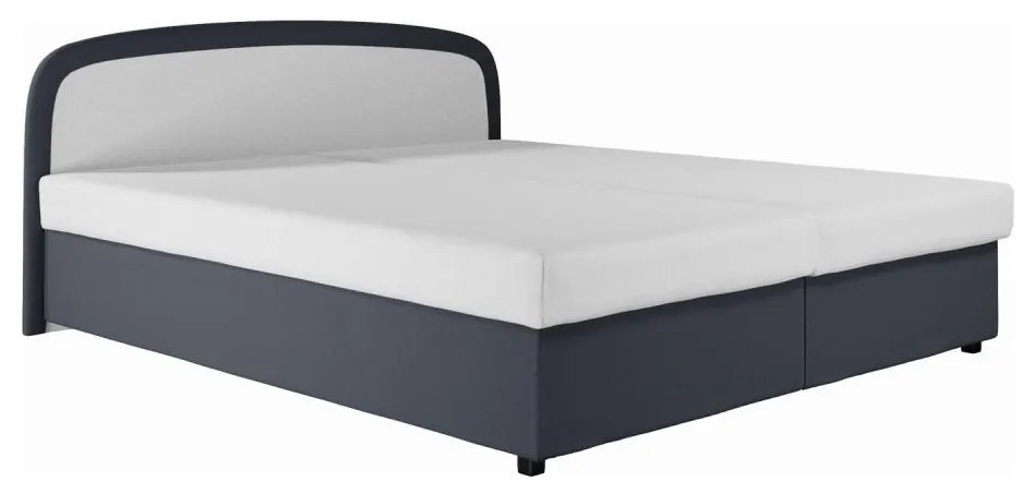 Łóżko tapicerowane z materacem sprężynowym i pojemnikiem na pościel MALIA 160x200 szare