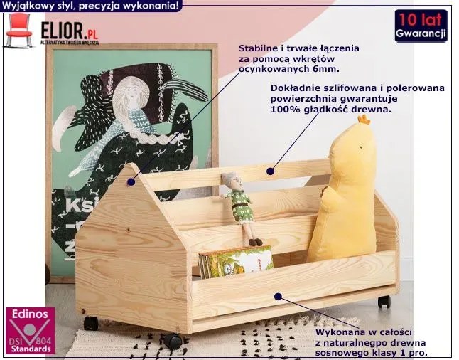 Drewniana skrzynia na zabawki F9-S13