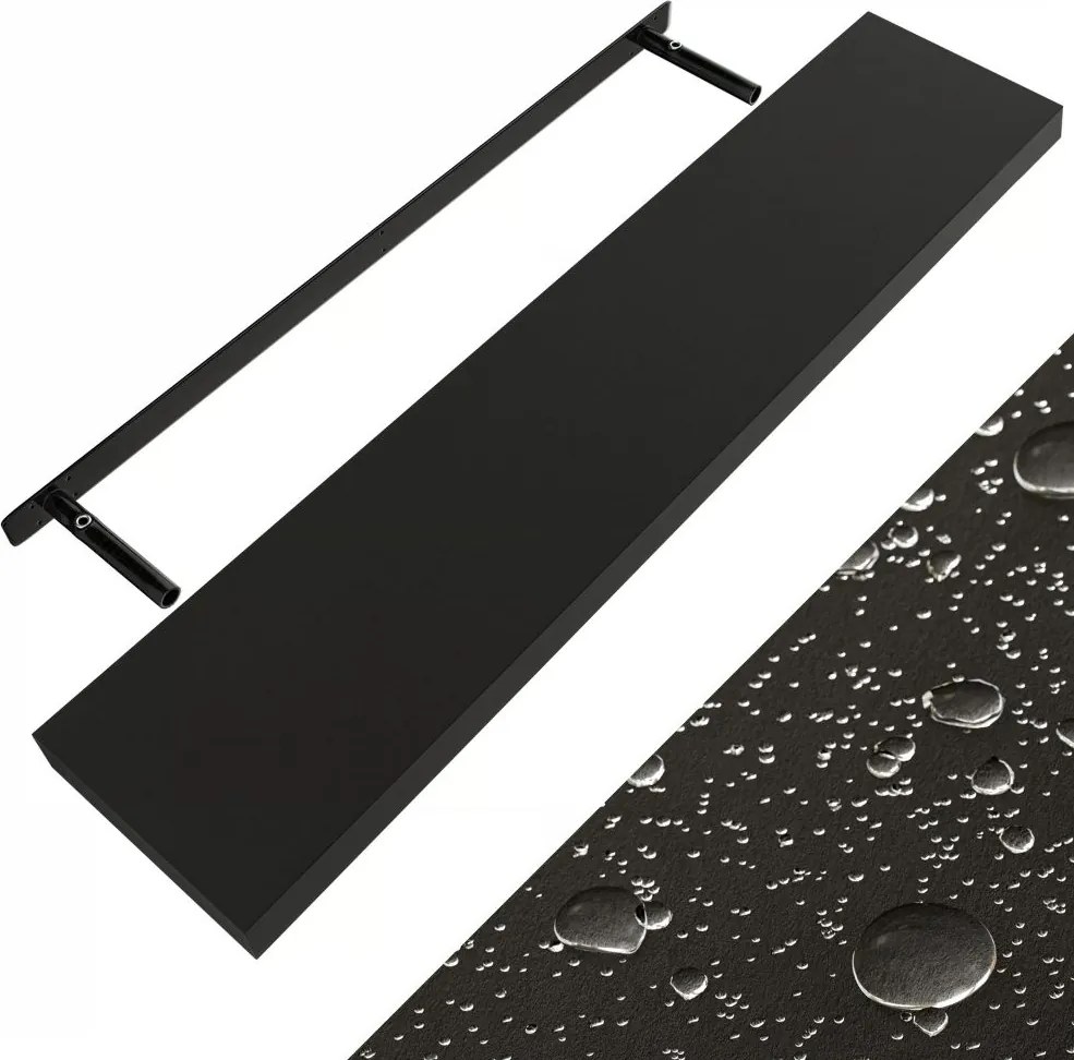 Półka ścienna FIGO + z konsolą, 110cm, czarna Casaria