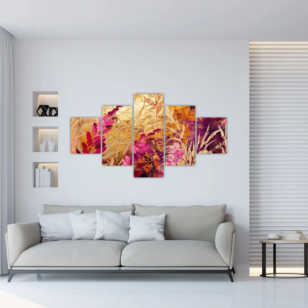 Obraz - Abstrakcyjny obraz kwiatów II. (125x70 cm)