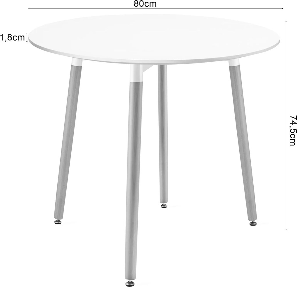 Okrągły stół skandynawski Kami 80 cm
