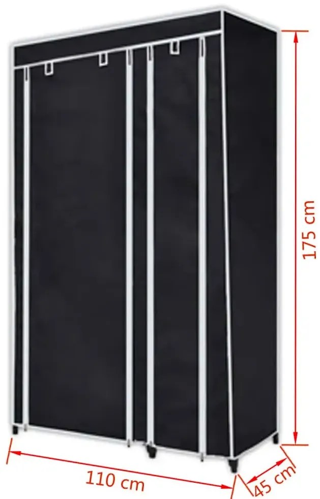 Zestaw 2 czarnych szaf tekstylnych G6-G63
