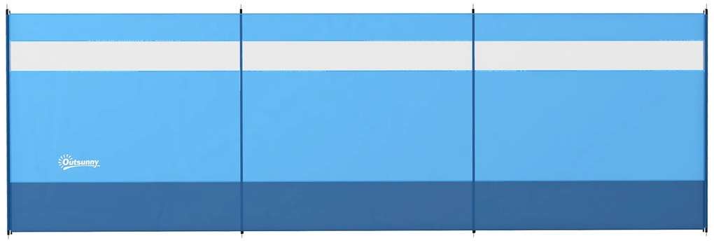 Outsunny Parawan z Oknem Przepuszczającym Światło i Torbą Transportową, Stalowe Słupki, 440x140cm, Niebieski