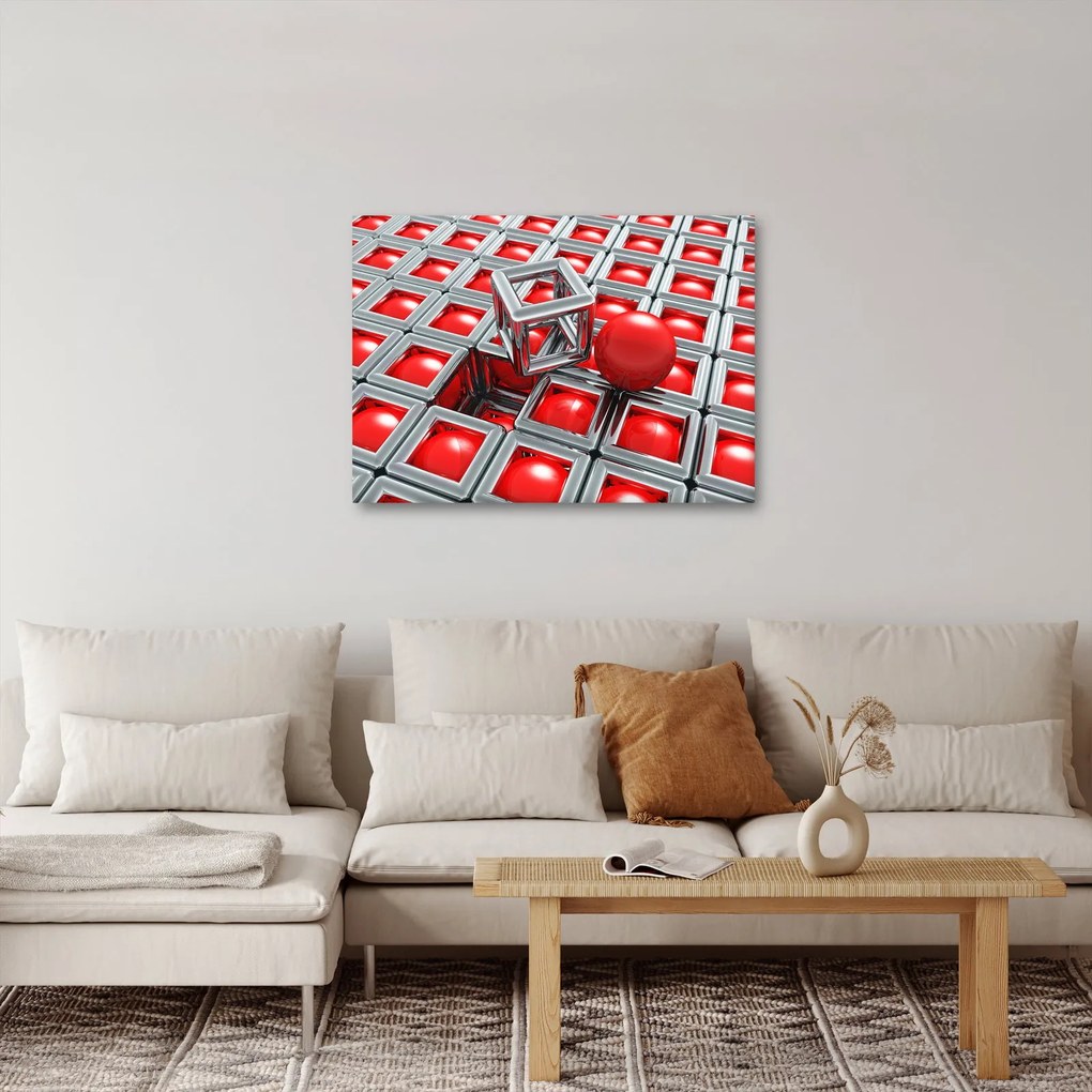 Obraz - 3D metaliczna abstrakcja (70x50 cm)
