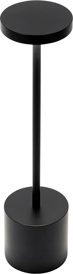 Set of 2 Outdoor Table Lamps Black Incl. LED and Dimmer Rechargeable - Dupont