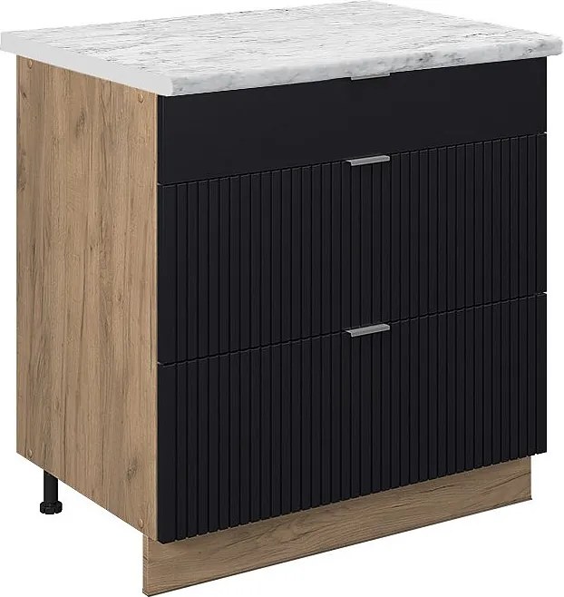 Szafka dolna do kuchni czarne paski 80x60x82 fame-line