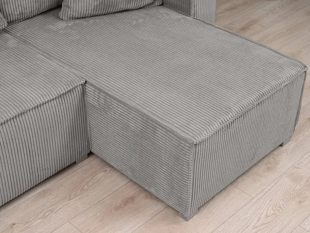Rozkładana narożna sofa SMART COSARO jasno-szara, dwustronna + 2 poduszki GRATIS