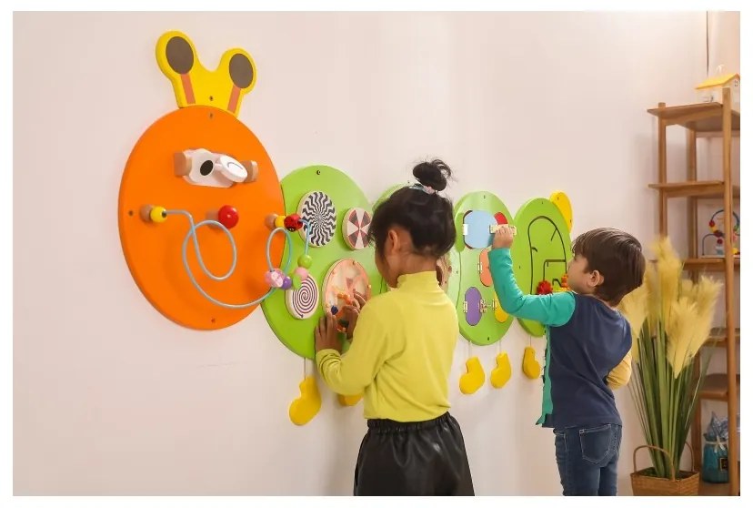 Viga drewniana tablica gąsienica certyfikat fsc montessori