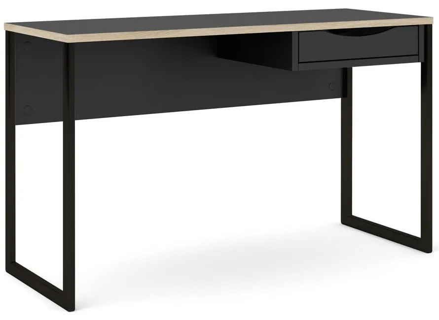 Czarne biurko Tvilum Function Plus, 130 x 48 cm