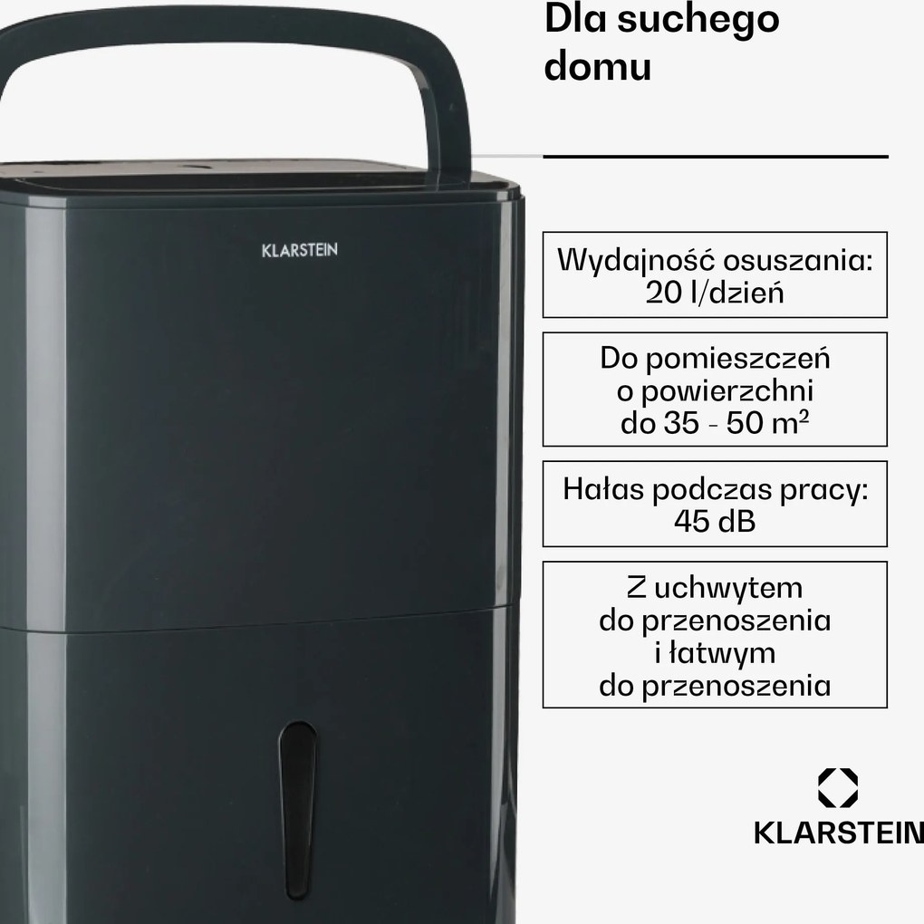 Klarstein DryFy 20L/24h 4,5L Osuszacz powietrza Antracyt