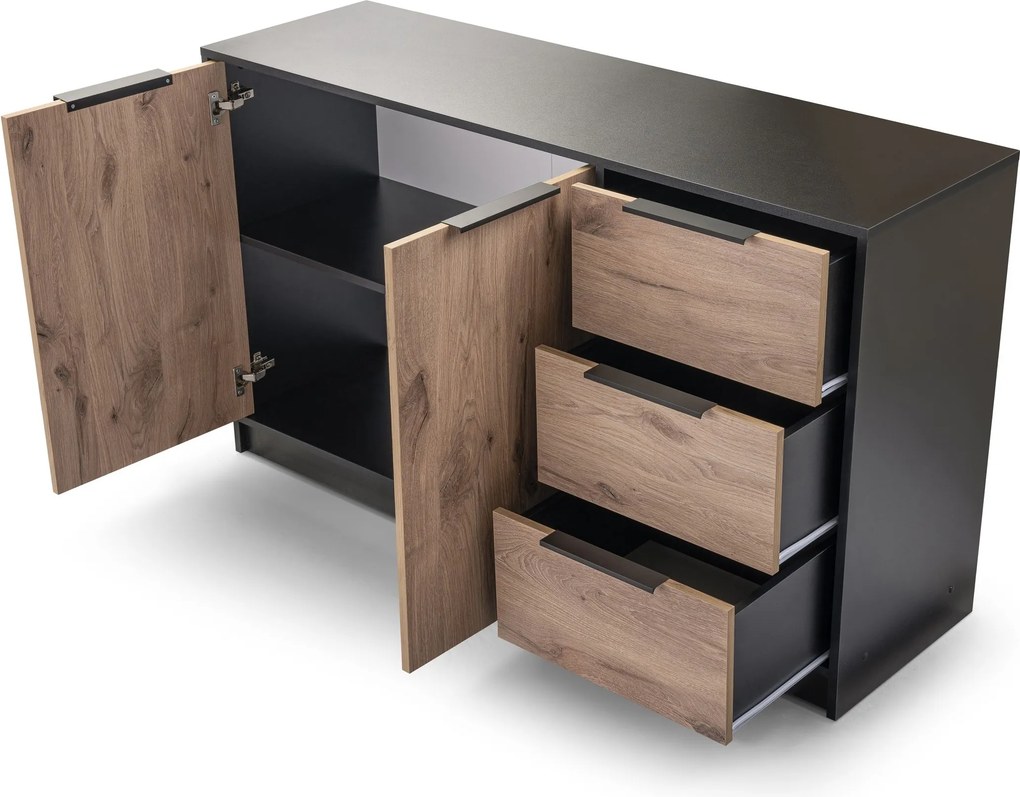 Komoda SION 138 cm do Salonu Sypialni Czarny