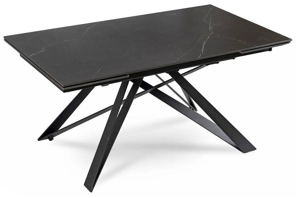 Stół Rozkładany Prostokątny MAXIME 160-240 cm Ceramiczny Czarny Marmur do Jadalni Nowoczesny Loft