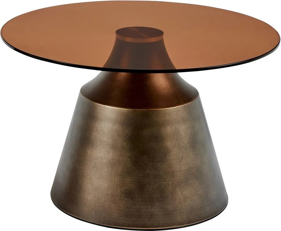 Brązowy stalowy okrągły stolik ø 70 cm Dunsley – Actona