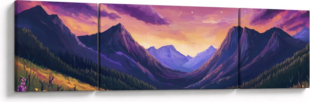 Obraz - Fioletowy krajobraz (170x50 cm)