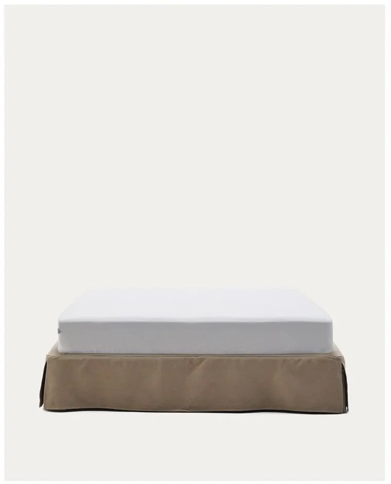 Szarobrązowe tapicerowane łóżko dwuosobowe 160x200 cm Jaira – Kave Home