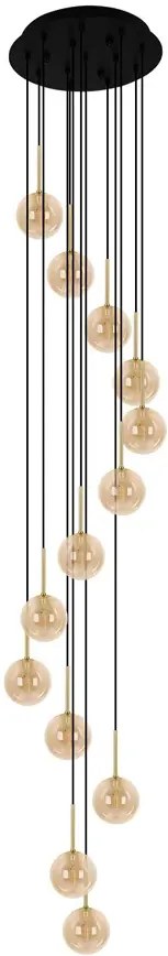 Lampa z wiszącymi szklanymi kloszami zjawiskowa beżowa S6-C55