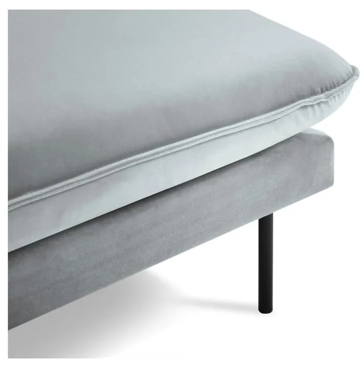 Jasnoszara narożna aksamitna sofa lewostronna Cosmopolitan Design Vienna