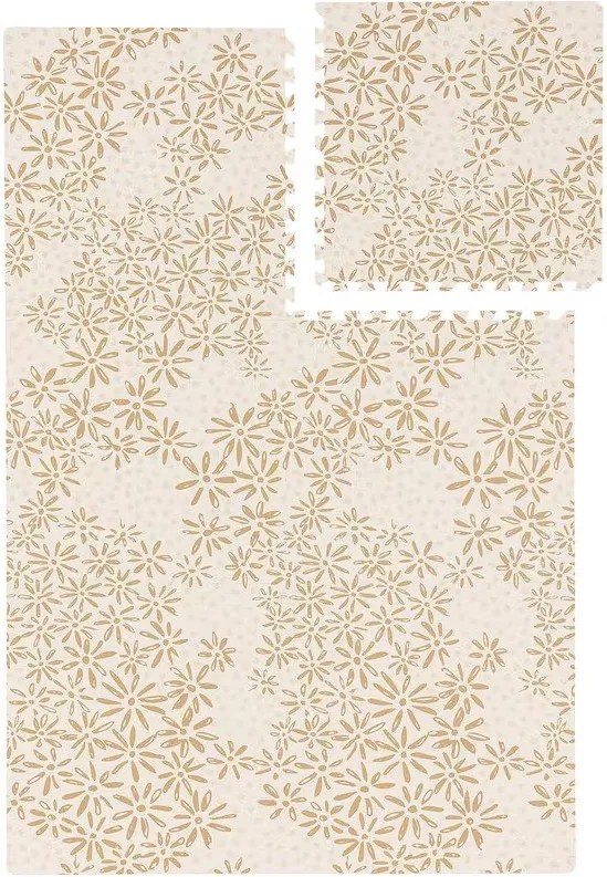 Beżowa mata dziecięca w kwiaty Daisy