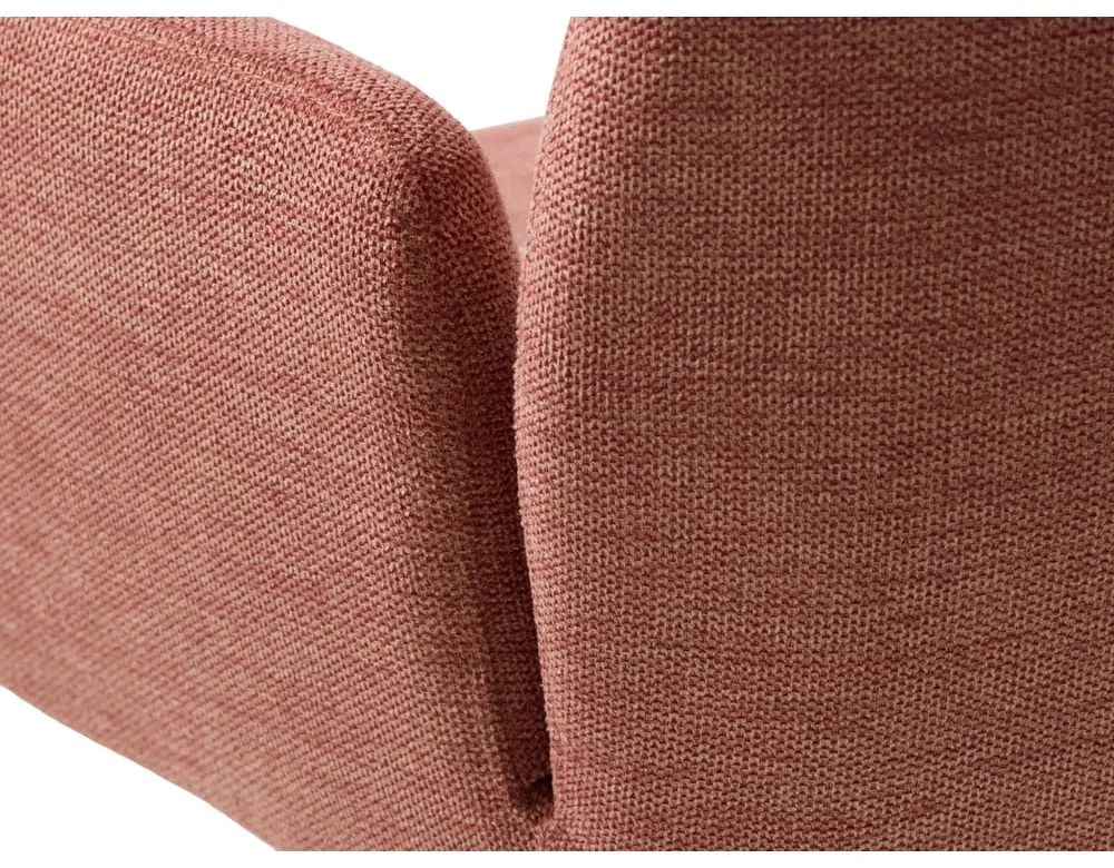 Różowy tapicerowany fotel jadalniany z podłokietnikami Roxana – Unique Furniture