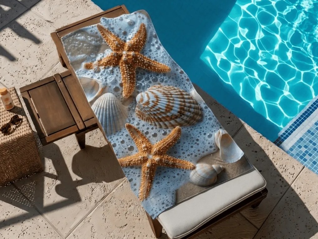Ręcznik plażowy szybkoschnący SEA STARS kolorowy 70 x 140 cm, 100% mikrofibra