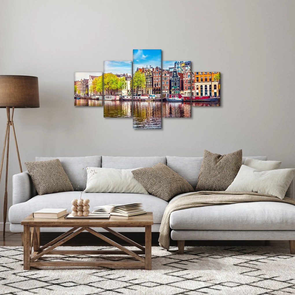 Obraz - Tańczące domy, Amsterdam (125x70 cm)