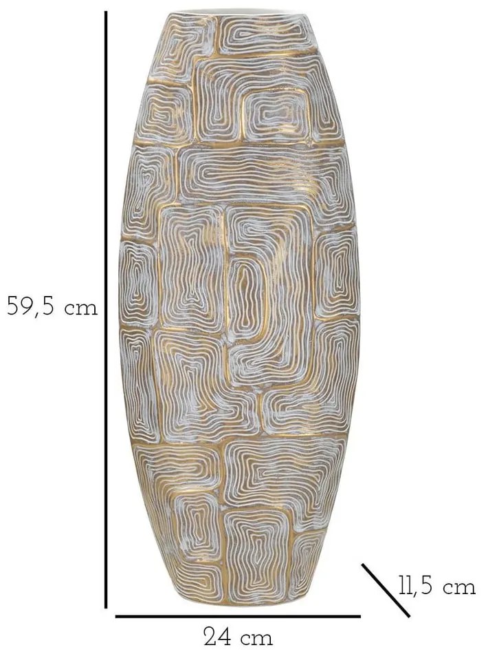 Wazon z żywicy polimerowej w kolorze złota (wysokość 59,5 cm) Eclips – Mauro Ferretti