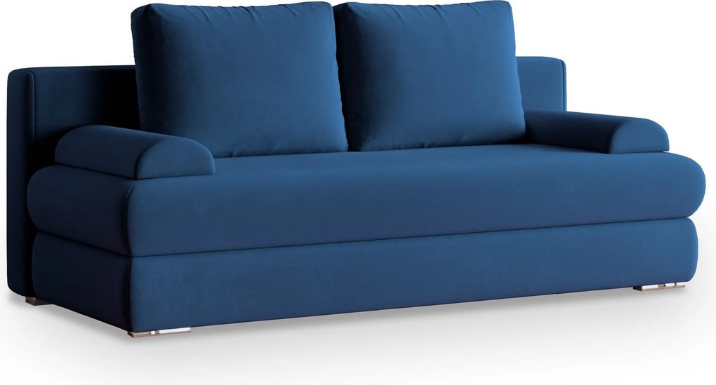 Masseno Sofa ASPERO z funkcją spania i pojemnikiem na pościel, Rozkładana sofa - Niebieski, KRONOS 09