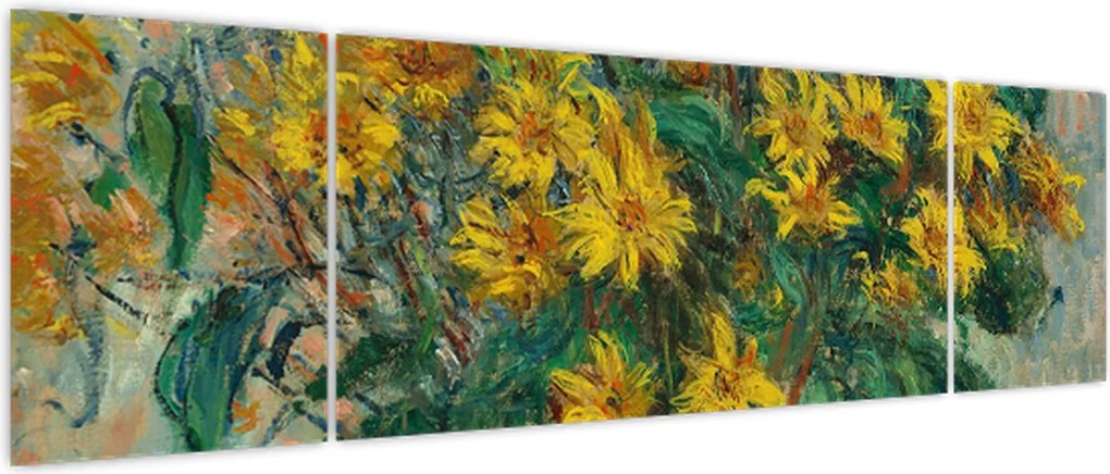 Obraz - Claude Monet, Jerusalem Artichoke Flowers, reprodukcje (170x50 cm)