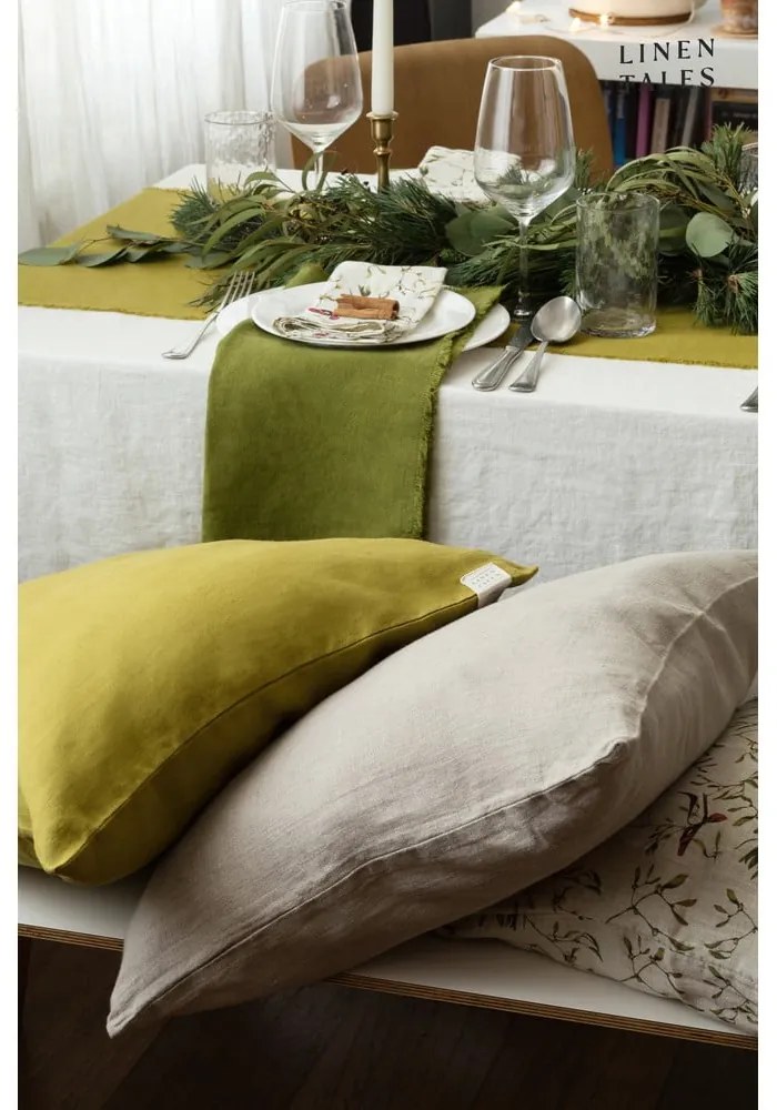 Lniana poszewka na poduszkę 45x45 cm Moss Green – Linen Tales