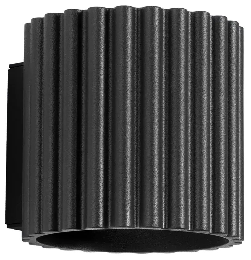 Kinkiet AURA czarny G9 ryflowany  SOLLUX  LIGHTING