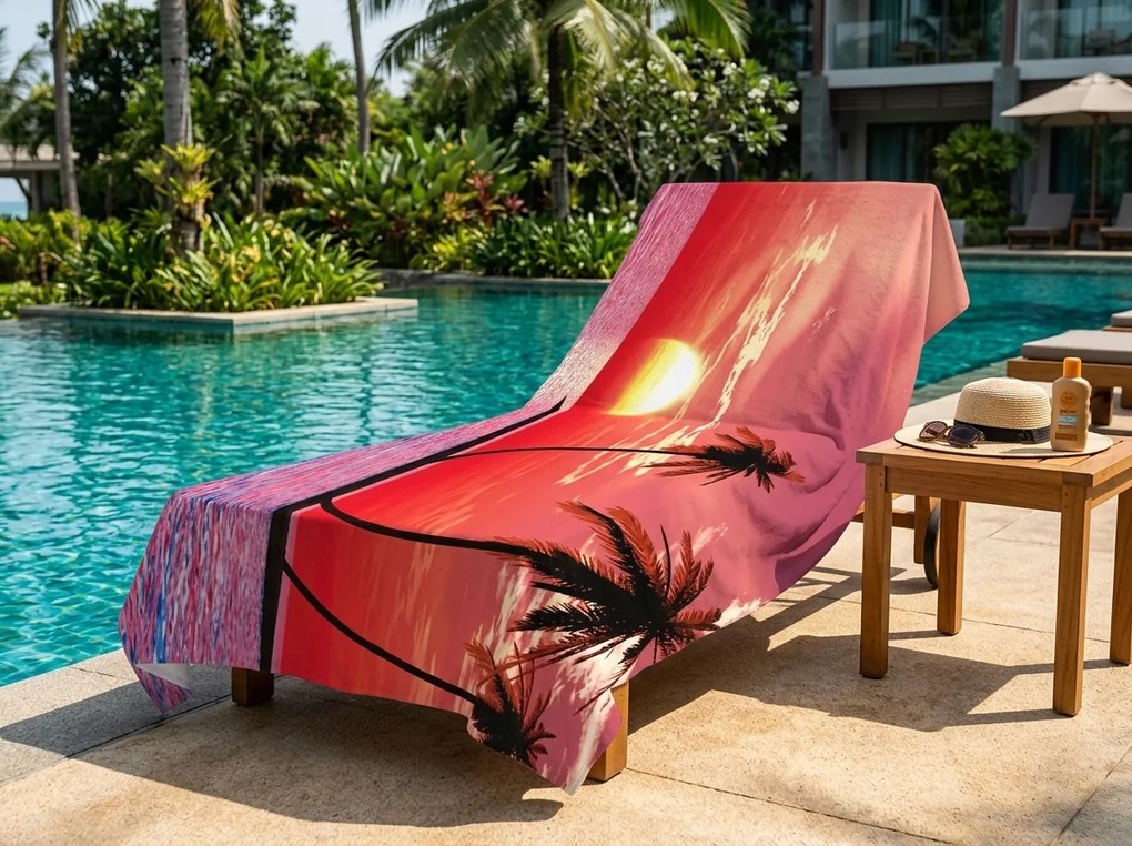 Szybkoschnący XXL ręcznik plażowy SERENA kolorowy 150 x 210 cm, 100% mikrofibra