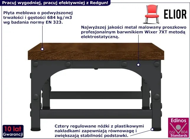 Podstawka na monitor z metalowym stelażem brązowy dąb L0-P89