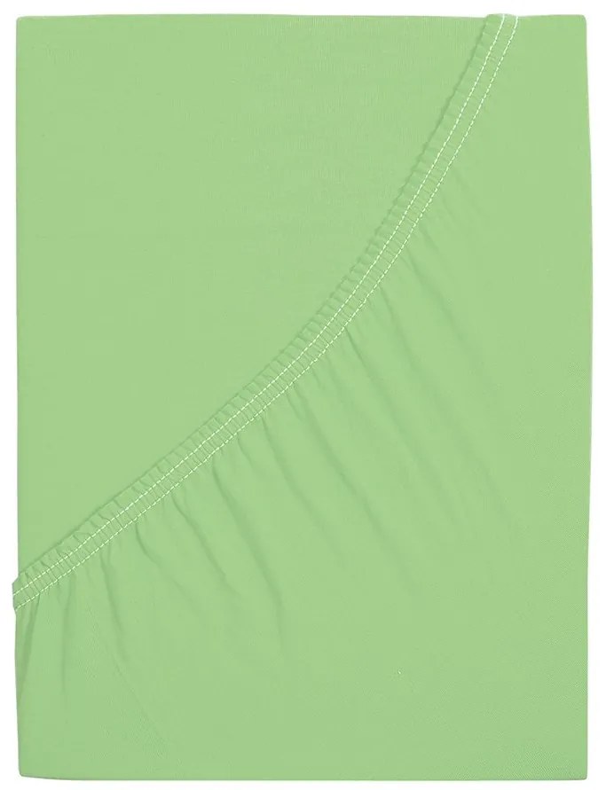 PrzytulneMieszkanie.pl Prześcieradło jersey ALVORA 90x200 cm jasnozielone