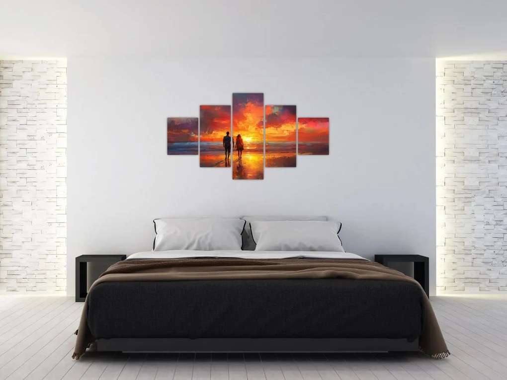Obraz - Spacer po plaży (125x70 cm)