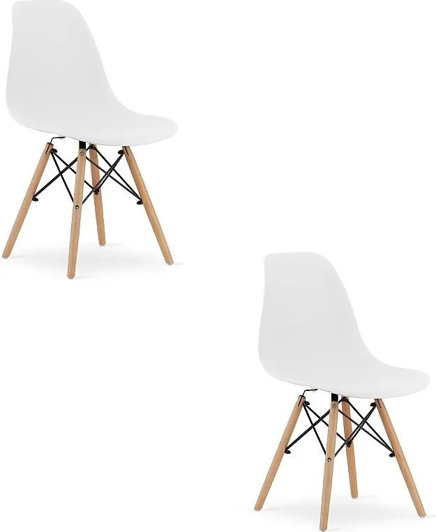 Krzesło Valora OSAKA, białe, naturalne nogi, ergonomiczny design x2